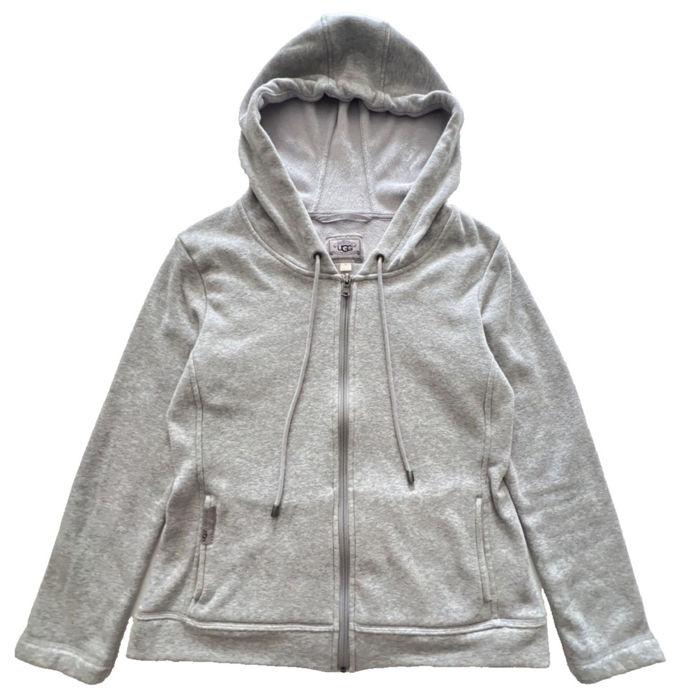 UGG Hoodie Jacket Womens Small Gray Fleece Lined Full Zip Cozy Warm Australia
